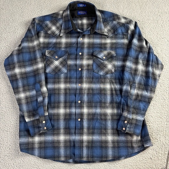 Pendleton Other - Pendleton Canyon Shirt Pearl Snap Western Plaid Long Sleeve US Virgin Wool XXL